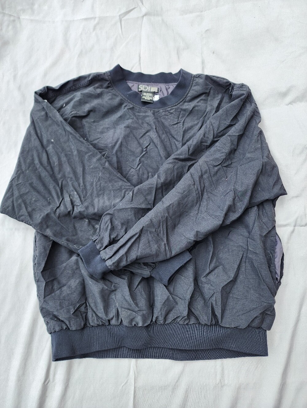 SDI Sweatshirt Mens Large Shell Crewneck Pullover Vintage Pockets Lining